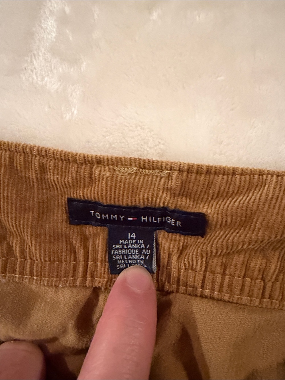 Tommy Hilfiger Camel Corduroy Waistband Skirt